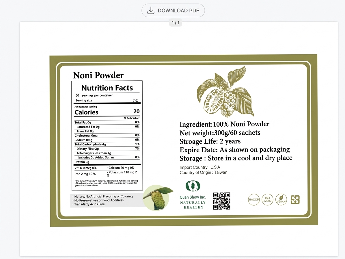 Noni Powder – Natural Superfood for Immune Support